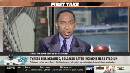 Stephen A. Smith reacts to Tyreek Hill arrest